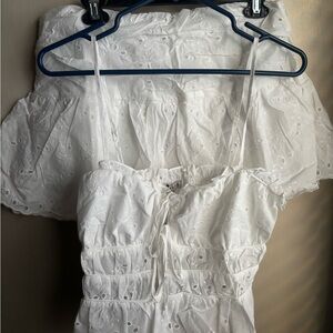 White Eyelet Dress with Spaghetti Straps